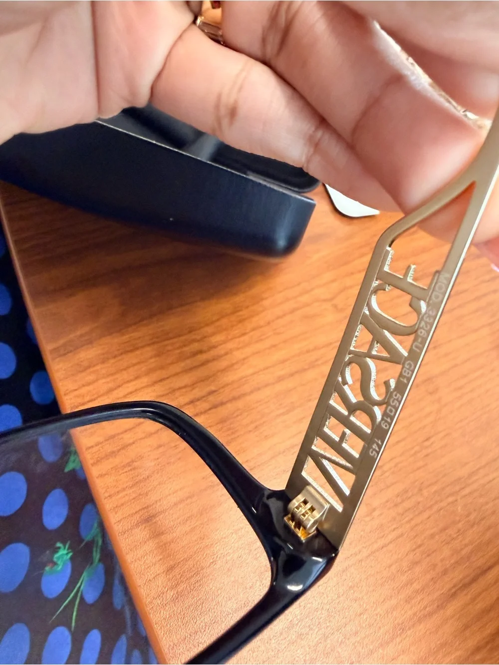 Versace Black Frames with Gold Temple Accents